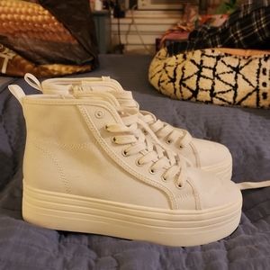White platform sneakers
